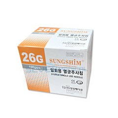 성심 일회용 멸균주사침 여드름니들 26GX38mm 100pcs "세븐메디컬 출고", 3개