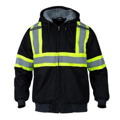 [Sicalobo 정품] High Visibility Hoodie for Men Cotton Canvas & Fleece Safety Jackets ANSI Class 3 Brow