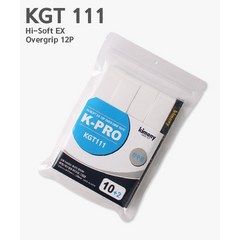 끼리(77121) 키모니 K-PRO 테니스 오버그립 KGT111(12ps), 화이트(10+2)