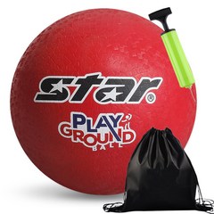 스타스포츠 플레이 그라운드볼 고무 배구공 피구공 투센볼가방 투센볼펌프, 레드, 1개