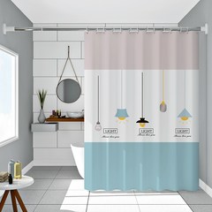 화장실 샤워 커튼 칸막이 욕실 곰팡이 방지 세트 무타공 문 커튼 샤워 방수 천 목욕 커튼, 색깔1, 옵션8, 1개