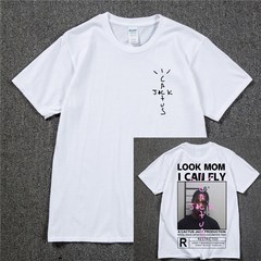 뜨거운 판매 선인장 잭 티셔츠 2022 여름 남성 여성 LOOK MOM I CAN FLY Travis Scott Tee ASTROWORLD 힙합 반소매 티셔츠