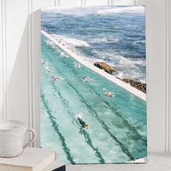 홈카페 청량한 수영장 바다 물멍 여름 그림 액자, 10풀빌라