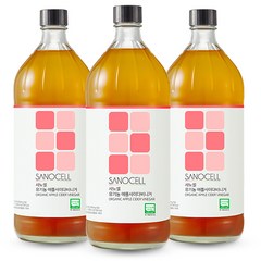 사노셀 유기농 애플사이다비니거, 1L, 3개