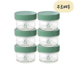 이유식 x6EA 세이지스푼풀 글라스 용기 120ml x6, 6개