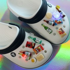[플로라플로라]LED 소주 맥주 라면 13종 세트 실내화 슬리퍼 꾸미기 신발장식 파츠 N257