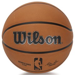윌슨 NBA 어센틱 시리즈 고무 농구공 브라운, 1개, WTB7300IB06CN