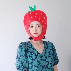 딸기 모자 과일 재미있는 파티 아이템 쓸모있는 쓸데있는 선물 촬영 사진 소품