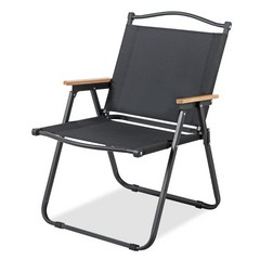 크크라이프 튼튼한 폴딩 캠핑 의자, 중형, 1개, 블랙