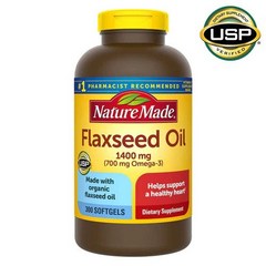 네이쳐메이드 오가닉 플랙씨드 오일 1400mg 소프트젤 300정 Nature Made Organic Flaxseed Oil 1400 mg Omega-3-6-9, 1개