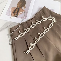 핑크비올라 / 프리조절 원피스벨트 진주 구슬 패션 허리 여성 벨트