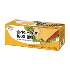 서울우유 체다 슬라이스 치즈1800멀티 100개입, 18g