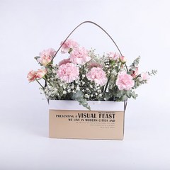 명절 사탕 결혼식 양면 꽃바구니 방수 선물 장미 꽃꽂이 핸드 플라워 케이스 꽃 미포함, 색깔1
