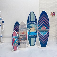 여름 바다 서핑보드 장식 서퍼 파도타기 우드 모형 인테리어 소품 디스플레이 디자인 상품, 앵무새