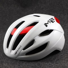 MET Rivale 자전거 헬멧 초경량 도로 자전거 헬멧 경주 야외 스포츠 산악 자전거 헬멧 여성과 남성 승마 모자, 흰색 빨간색