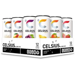 CELSIUS 셀시어스 피트니스 에너지 드링크 9종 버라이어티 355ml 12캔, 1개, 12개