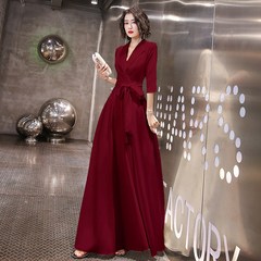 화이트 이브닝 V넥 리본 프렌치 드레스 3XL 돌잔치 피로연 칵테일 무대의상