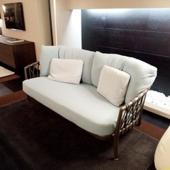 야외 등나무 방수 자외선 차단 안뜰 일광 호텔 더블 소파 커피 테이블 의자 가구, 01 Double seat sofa