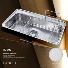 백조 언더볼 3D900 주방 싱크볼 교체 싱크대 상판 제작 씽크대 싱크볼, 볼+배수구+악세사리, 1개