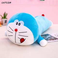 CNTCSM 엎드려 팅커벨 고양이 피규어 도라에몽 뽀글이 장난감 블루 뚱보 긴 인형 여자 침대 위로 쿠션, 혀를 내두르다, 60센티