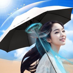 윈드렐라 UV 차단 선풍기 골프 우산, 실버