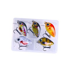 미니 크랭크 베이트 낚시 미끼 Swimbait Wobbler 하드 미끼베이스 송어 파이크 민물 및 바닷물 5pcs, 스타일 D, 2.7cm, ABS