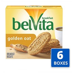 Belvita Golden Oat Breakfast Biscuits 벨비타 골든 오트 비스켓 50g(1.76oz) 5개입 6팩, 50g