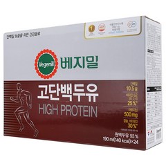 정식품 베지밀 고단백두유 190ml X 24입, 24개