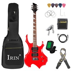 레스폴기타 일렉기타 IRIN 메이플 바디 가방 스피커 포함 필요한 부품 24 6 현, 12.Red Guitar Set 3