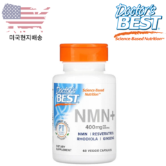 [Doctor's Best] 닥터스베스트 NMN+ (니코틴아마이드 모노뉴클레오타이드) 400mg 60베지캡슐, 1통, 60정