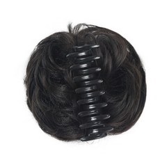 레이지데이즈 똥머리 가발 볼륨 당고머리 만두머리 올림머리 집게핀, 레이지데이즈 곱슬머리(브라운블랙), 1개