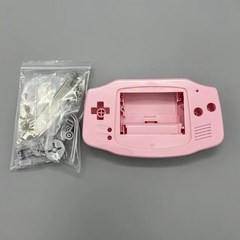 다마고치 다마고치썸 반다이다마고치 Gameboy Advance IPS 스크린 셸용 버튼 전도성 고무 패드 렌즈 키트가 있는 GBA 셸 케이스 게임 콘솔, 1.Pink