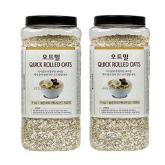 식이섬유가 풍부한 귀리를 먹기좋게 눌러 만든 오트밀 1kg (눌린귀리), 2개