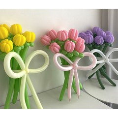 DIY 요술풍선 튤립 꽃다발 만들기 by 파티아일랜드, 2. 핑크
