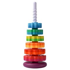 몬테소리 레인보우 회전 타워 쌓기 방향 전환 장난감 인지 색상 모양 촉각 블록 조기 교육 어린이 선물 집중 훈련, [02] 6pcs
