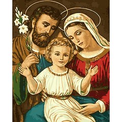 제이에치제이 DIY 명화 예수님 그림그리기 세트 40 X 50cm, 예수님 가족그림