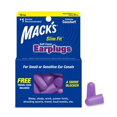 Macks 여성용 어린이용 수면귀마개 슬림핏 보라색 10p, 1개