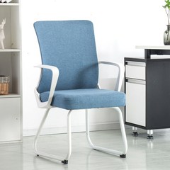 편안한 사무실용 공부용 고정형 바퀴없는 의자 10color Y449, 블루+화이트 다리