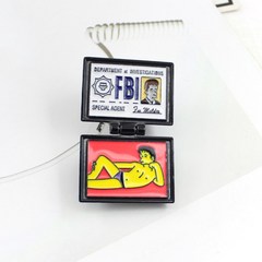 브로치 여성브로치 패션 브로치 fbi brooch business card special agent i simpson spille x-lime fbi fox mulder id