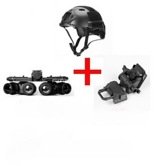 야간투시경 헬맷부착용 적외선 야시경 단일경 고성능, 블랙 쿼드 세트 (헬멧 있음)