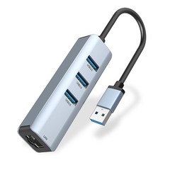 USB 3.0 허브가있는 USB 이더넷 어댑터 3- 포트 USB 허브 노트북 용 고속 데이터 전송 USB 스플리터 모바일 HDD