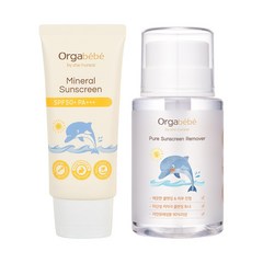 오가베베 무기자차 아기 선크림 SPF 50 + 리무버 클렌징 세트 유아선크림 자외선차단제 아기썬크림 클렌징토너, 선크림&클렌징토너 세트 1개, 170ml