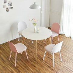 푸린 원형 4인용 식탁세트 1000 (식탁+의자4), 색상자유선택