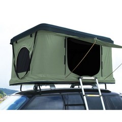 차량용 suv 루프탑 텐트 그늘막 차박 2~3인용, 블랙 쉘+녹색 커버 188x130x25cm