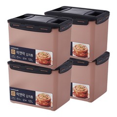 락앤락 플라스틱 김치통 와인 직사각 투핸들, 12L, 4개