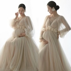 만삭 드레스 촬영 임산부 출산 프로필 사진 원피스