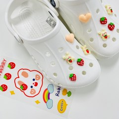 딸기 파츠 신발장식 실내화꾸미기 (10pcs)
