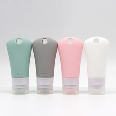 [4세트]여행용 휴대용 수영장 실리콘 공병 고리형 샴푸통 화장품 공병, 60ml(4개세트), 4개