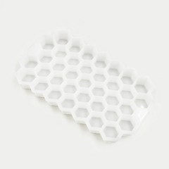 탈착식 뚜껑이 있는 벌집 스 큐브 트레이 실리콘 스 큐브 몰드 BPA 무료, 덮개가 없는 흰색