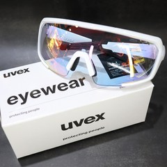 우벡스 901 VM 컬러 변색 미러 사이클 방풍 고글 선글라스, 화이트 변색 레드